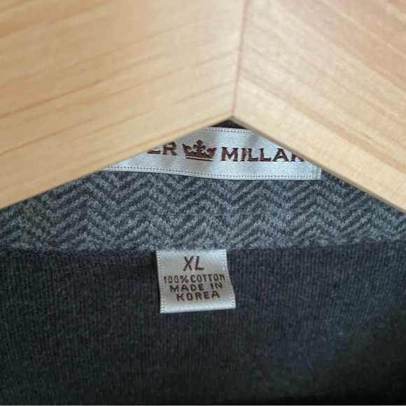 Peter Millar Gray Golf 1/4 Zip Mock Neck Melange Fleece Pullover Sweater Mens XL - Picture 4 of 5